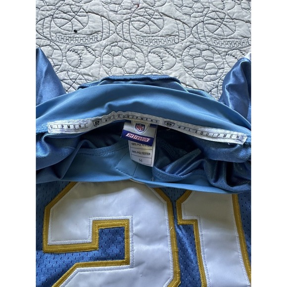 Reebok SD Chargers Mens  Ladainian Tomlinson Powder Blue Jersey Sz 56 Stitched - Picture 13 of 16